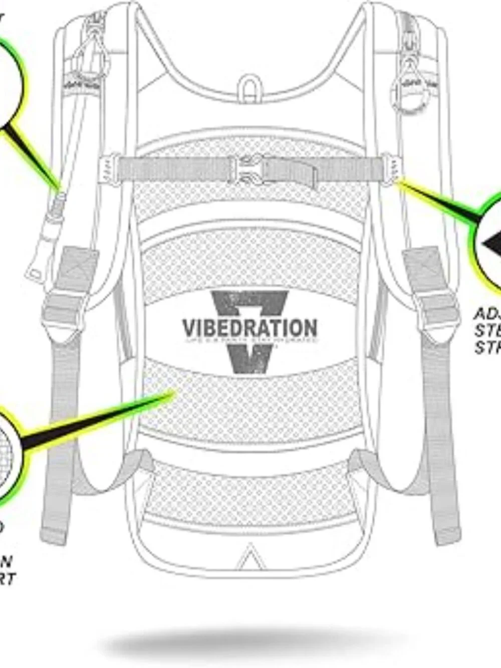 Vibedration Hydration Backpack w/o bladder -turquoise/orange pattern - Used